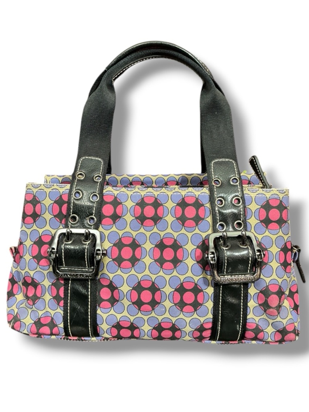 Franco Sarto Pink and Purple Geometric Satchel